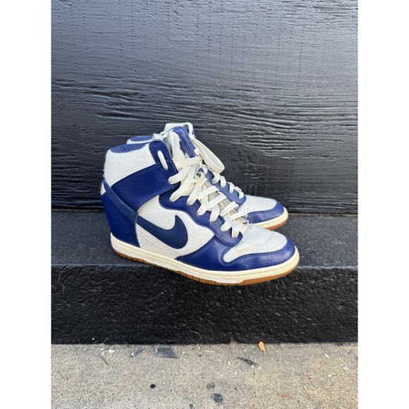 2015 Nike Dunk Sky Hi Loyal Blue Wedge Sneakers 644877-104 Size 8 - Picture 1 of 7